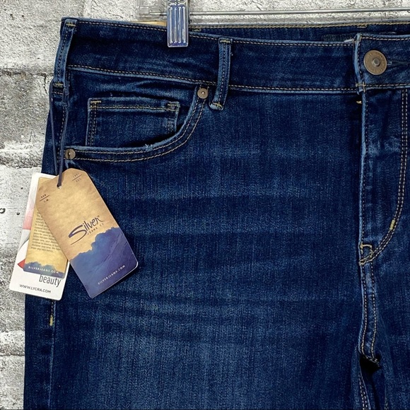 NWT Silver Jeans Avery Slim Boot Womens 36 x 31 Ultra Curvy High Rise Dark Wash - Picture 7 of 10